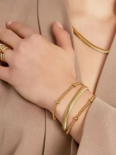 Yehwang Yehwang Armband plat grof | Goud