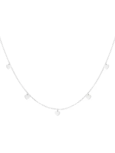 Yehwang Yehwang Ketting met hartjes hangers | Zilver