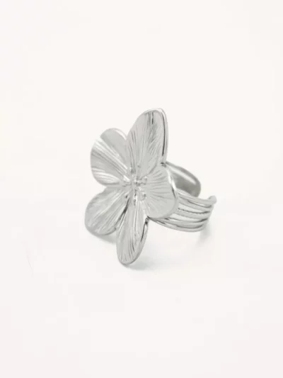 Mi Vida Mi Vida Ring met grote bloem | Zilver