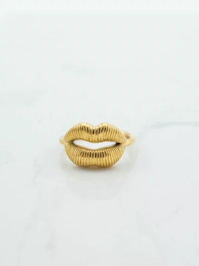 Mi Vida Mi Vida Statement ring lippen | Goud