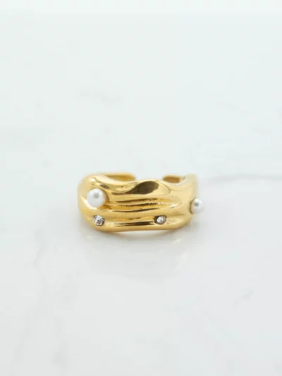 Mi Vida Mi Vida Statement ring met parels | Goud