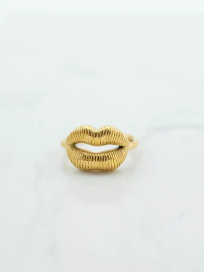 Mi Vida Mi Vida Statement ring lippen | Goud