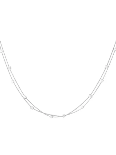 Yehwang Yehwang Dubbele ketting met blokjes | Zilver