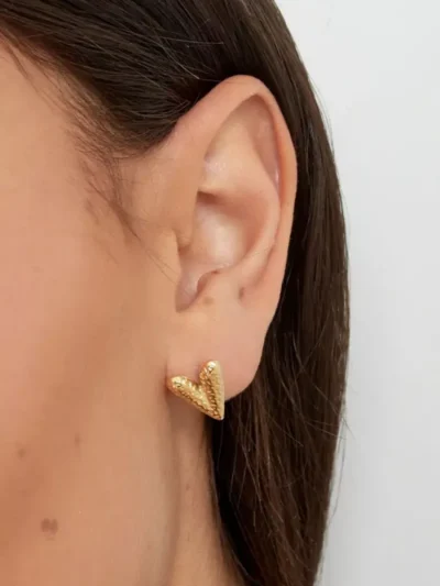Yehwang Yehwang Hartjes oorstekers structuur | Zilver