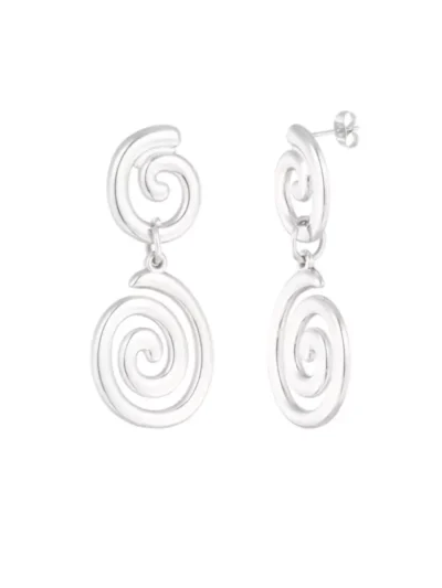 Yehwang Yehwang Oorbellen swirly wave | Zilver