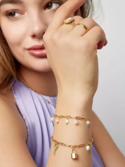 Yehwang Yehwang Schakelarmband met parels | Zilver