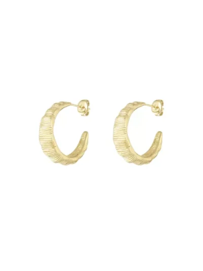 Yehwang Yehwang Textured Hoops oorbellen | Goud