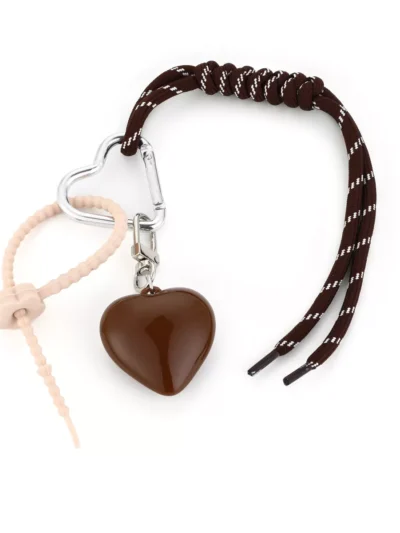 Michelle Michelle Tas hanger met bruin hart | Bruin