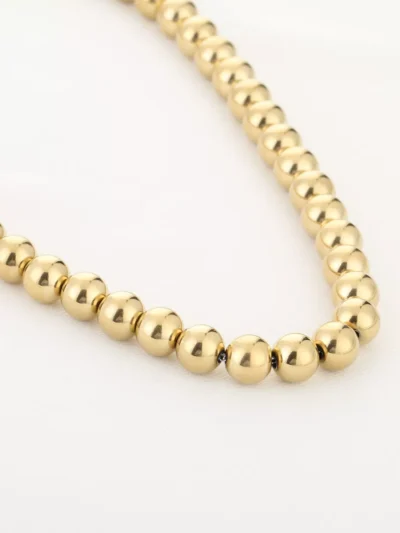 Sunsetfashio Sunsetfashio 10mm RVS kralen ketting | Goud