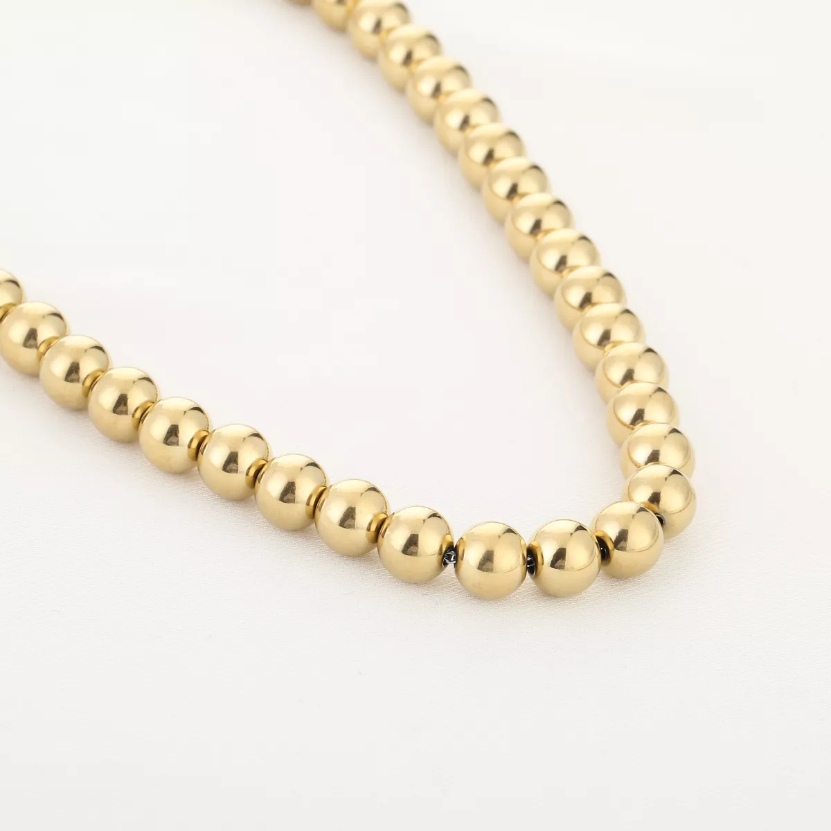 Sunsetfashio 10mm RVS kralen ketting | Goud 2 Sunsetfashio Sunsetfashio 10mm RVS kralen ketting | Goud