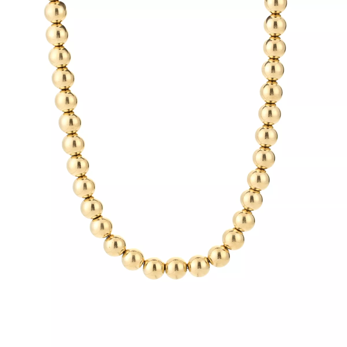 Sunsetfashio 10mm RVS kralen ketting | Goud 1 Sunsetfashio Sunsetfashio 10mm RVS kralen ketting | Goud