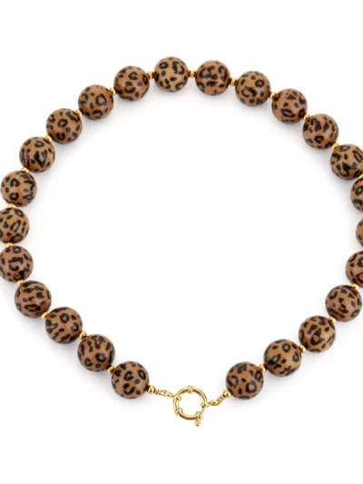 Sunsetfashio Sunsetfashio Kralen ketting panter | Bruin