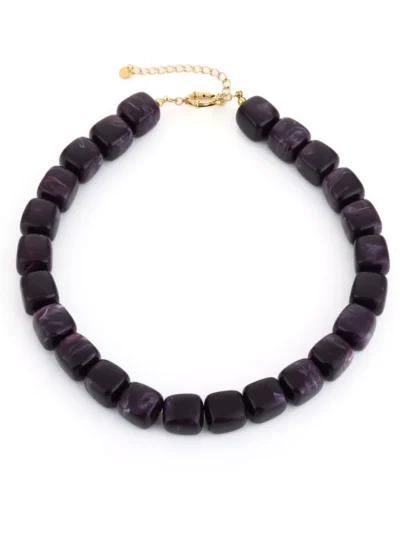 Sunsetfashio Sunsetfashio Vierkanten kralen ketting | Paars