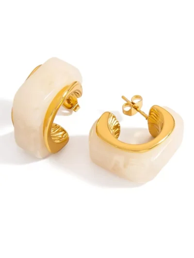 Yehwang Yehwang Klassieke Acryl oorbel | Wit