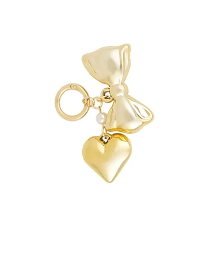 Yehwang Yehwang Sleutelhanger strikje parel | Goud