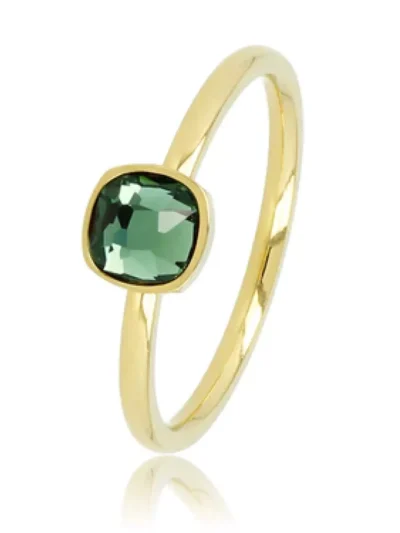 My Bendel My Bendel Aanschuifring groene steen | Goud