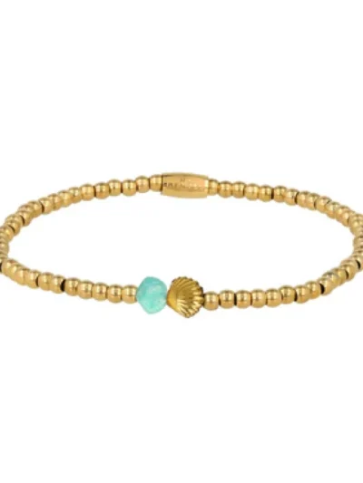 My Bendel My Bendel Armband Amazonite schelp | Goud