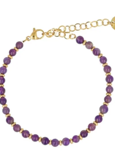 My Bendel My Bendel Armband met Amethyst kralen | Goud