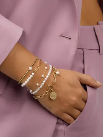 My Bendel My Bendel Armband met witte parel | Goud