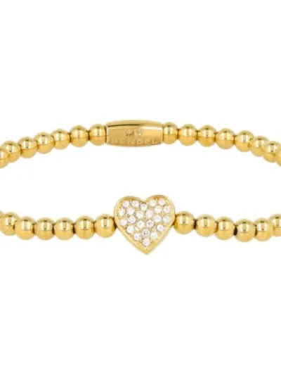 My Bendel My Bendel Armband met zirkonia hart | Goud