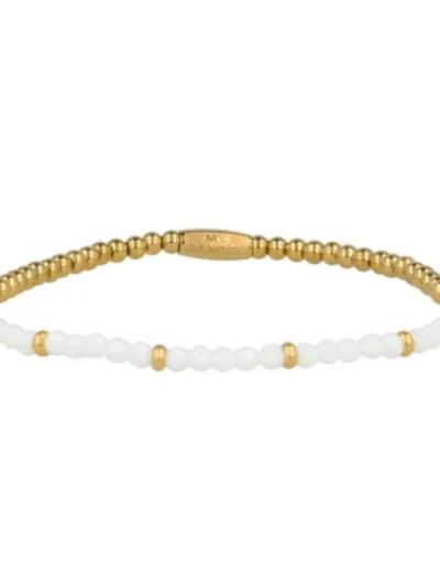 My Bendel My Bendel Armband White Aventurine | Goud