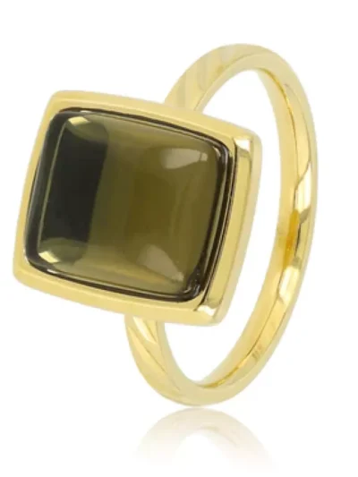 My Bendel My Bendel Damesring groene glassteen | Goud