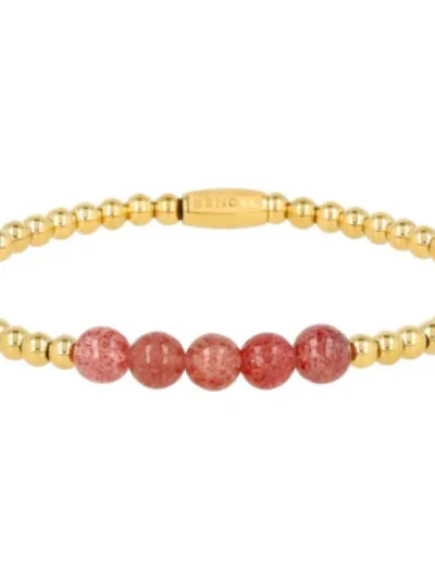 My Bendel My Bendel Edelsteen armband berry quartz | Goud