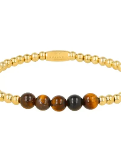 My Bendel My Bendel Edelsteen armband tiger eye | Goud