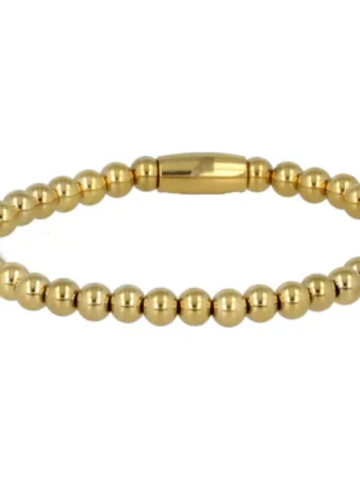 My Bendel My Bendel Elastische armband 5mm bal | Zilver