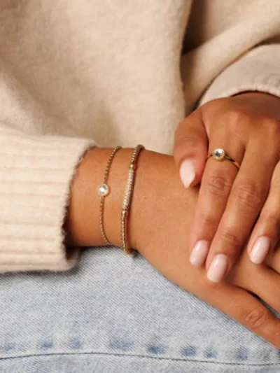 My Bendel My Bendel Elastische armband zirkonia | Goud