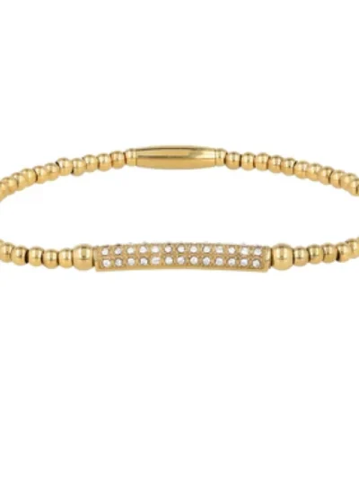 My Bendel My Bendel Elastische armband zirkonia | Goud