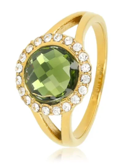 My Bendel My Bendel Glassteen ring zirkonia | Goud