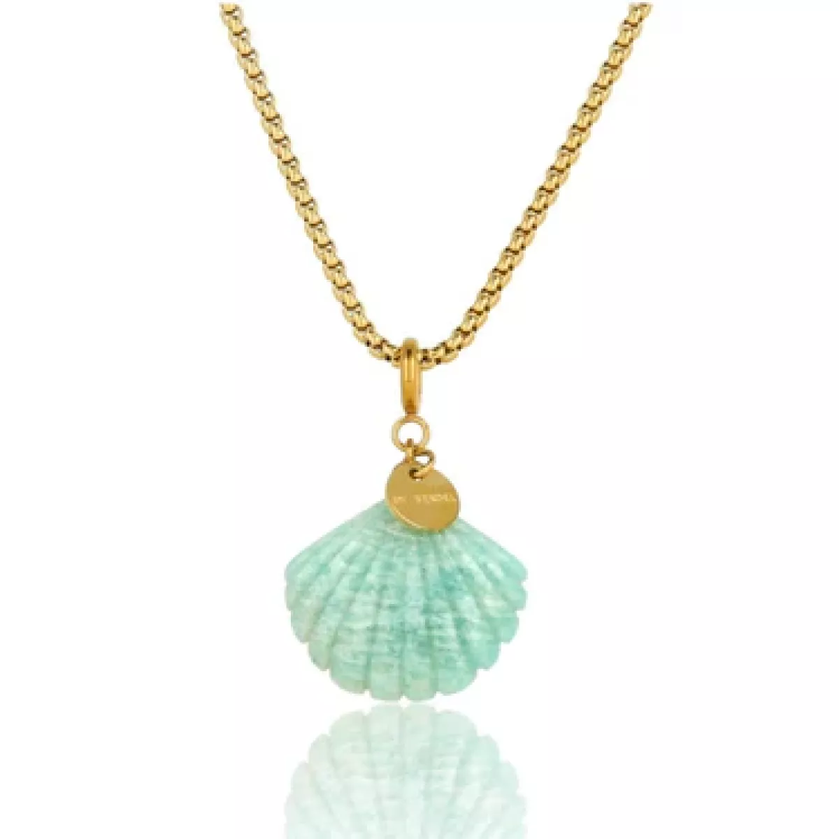 My Bendel My Bendel Ketting met Amazonite schelp | Goud