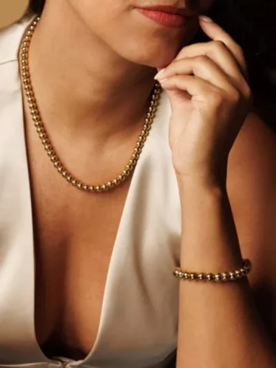 My Bendel My Bendel Ketting met grote balletjes | Goud