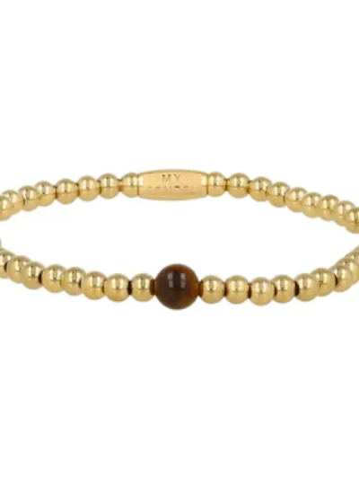 My Bendel My Bendel Kralen armband tiger eye | Goud