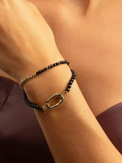 My Bendel My Bendel Onyx armband | Goud