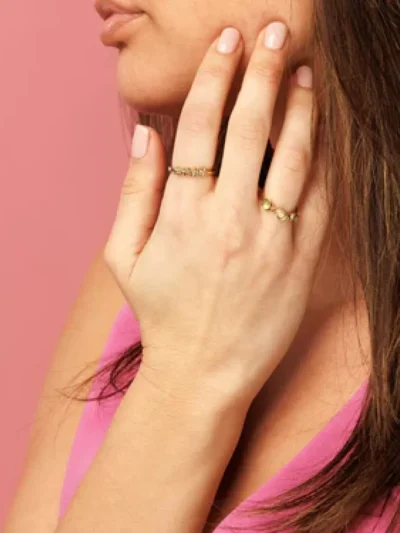 My Bendel My Bendel Ring met drie Green Fluorite | Goud