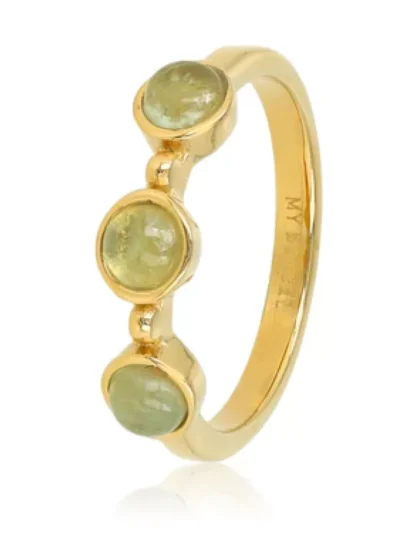 My Bendel My Bendel Ring met drie Green Fluorite | Goud