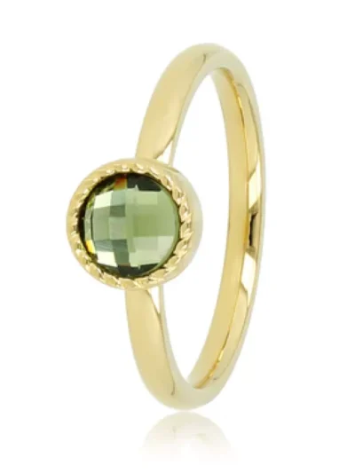 My Bendel My Bendel Ring met groene glassteen | Goud