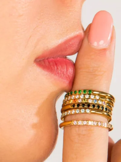 My Bendel My Bendel Ring met roze zirkonia steen | Goud