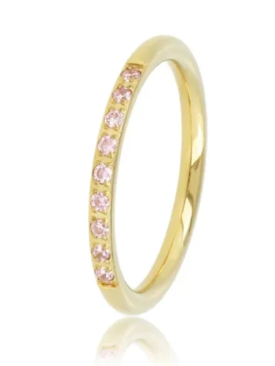 My Bendel My Bendel Ring met roze zirkonia steen | Goud
