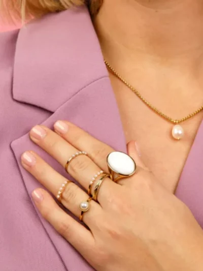 My Bendel My Bendel Ring met witte parel | Goud