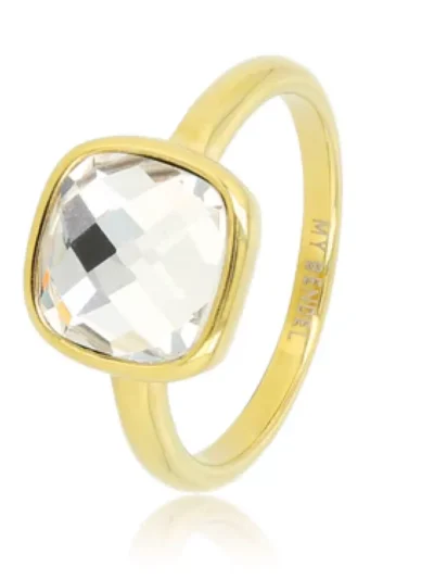 My Bendel My Bendel Ring wit kristal glassteen | Goud