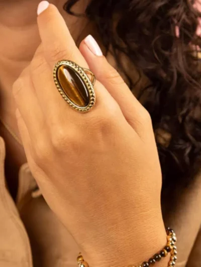 My Bendel My Bendel Statement ring tiger eye | Goud