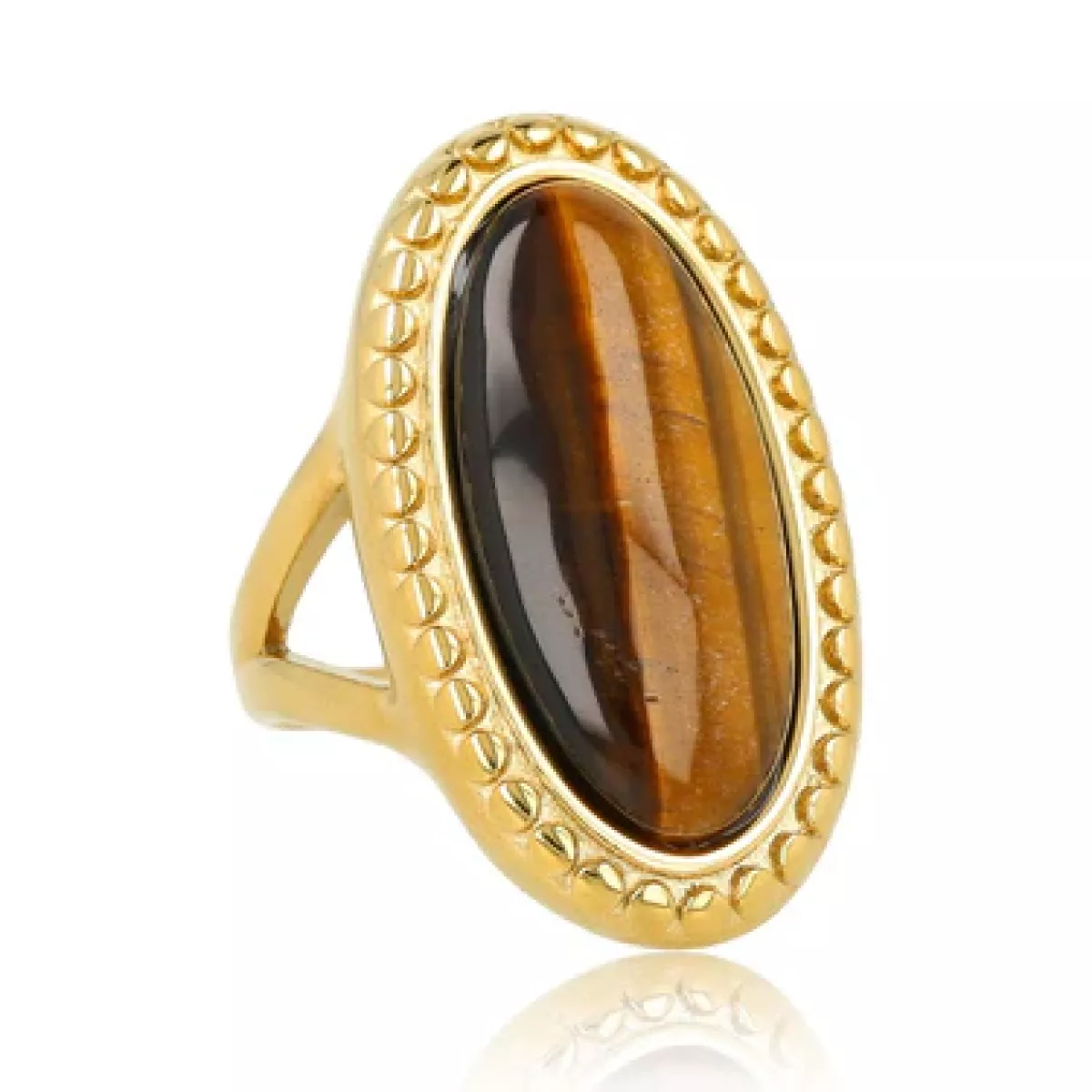 My Bendel Statement ring tiger eye | Goud 1 My Bendel My Bendel Statement ring tiger eye | Goud