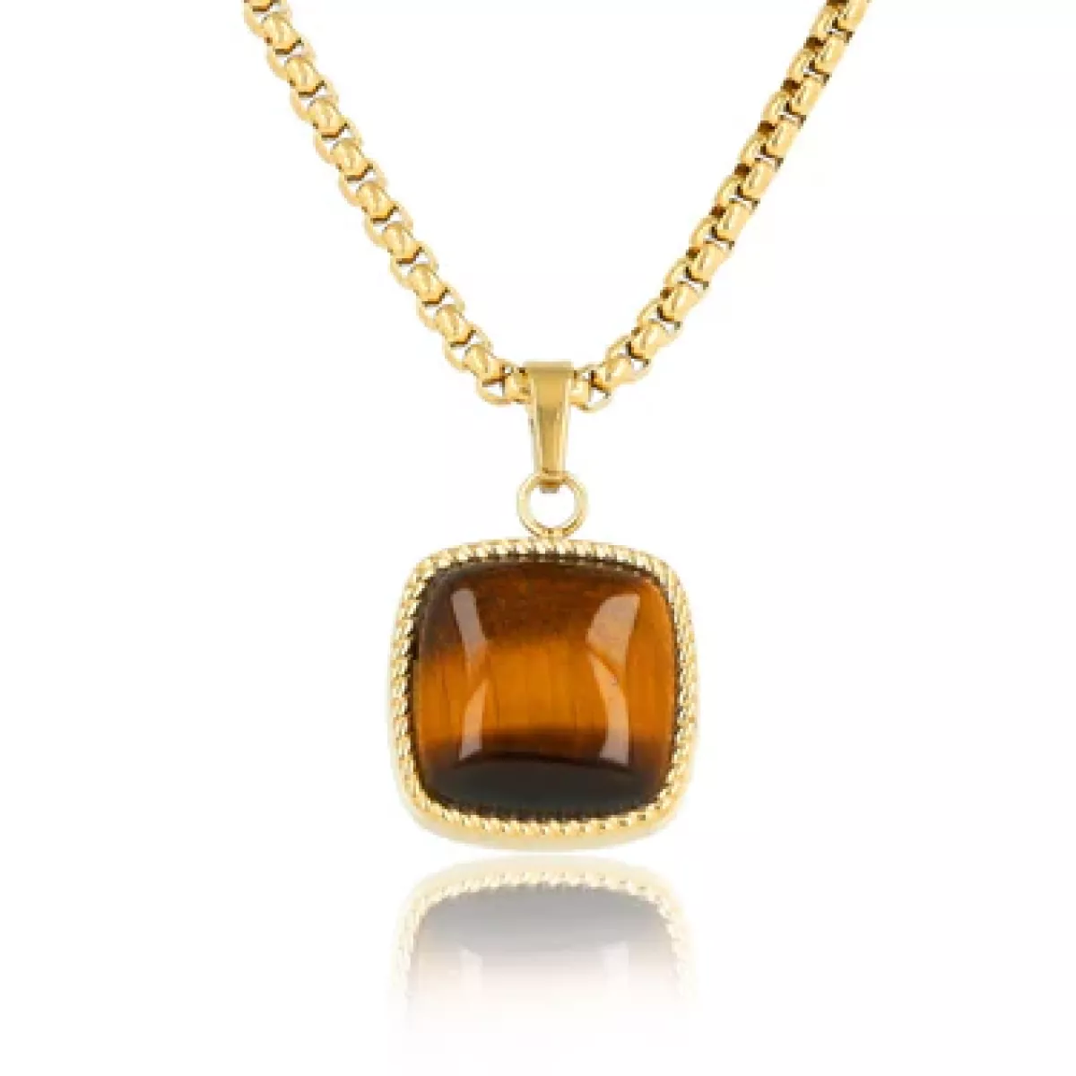 My Bendel My Bendel Tiger eye ketting | Goud