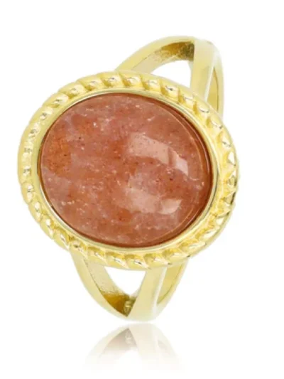 My Bendel My Bendel Vintagering met Berry Quartz | Goud