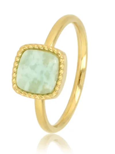 My Bendel My Bendel Zegelring met Amazonite | Goud
