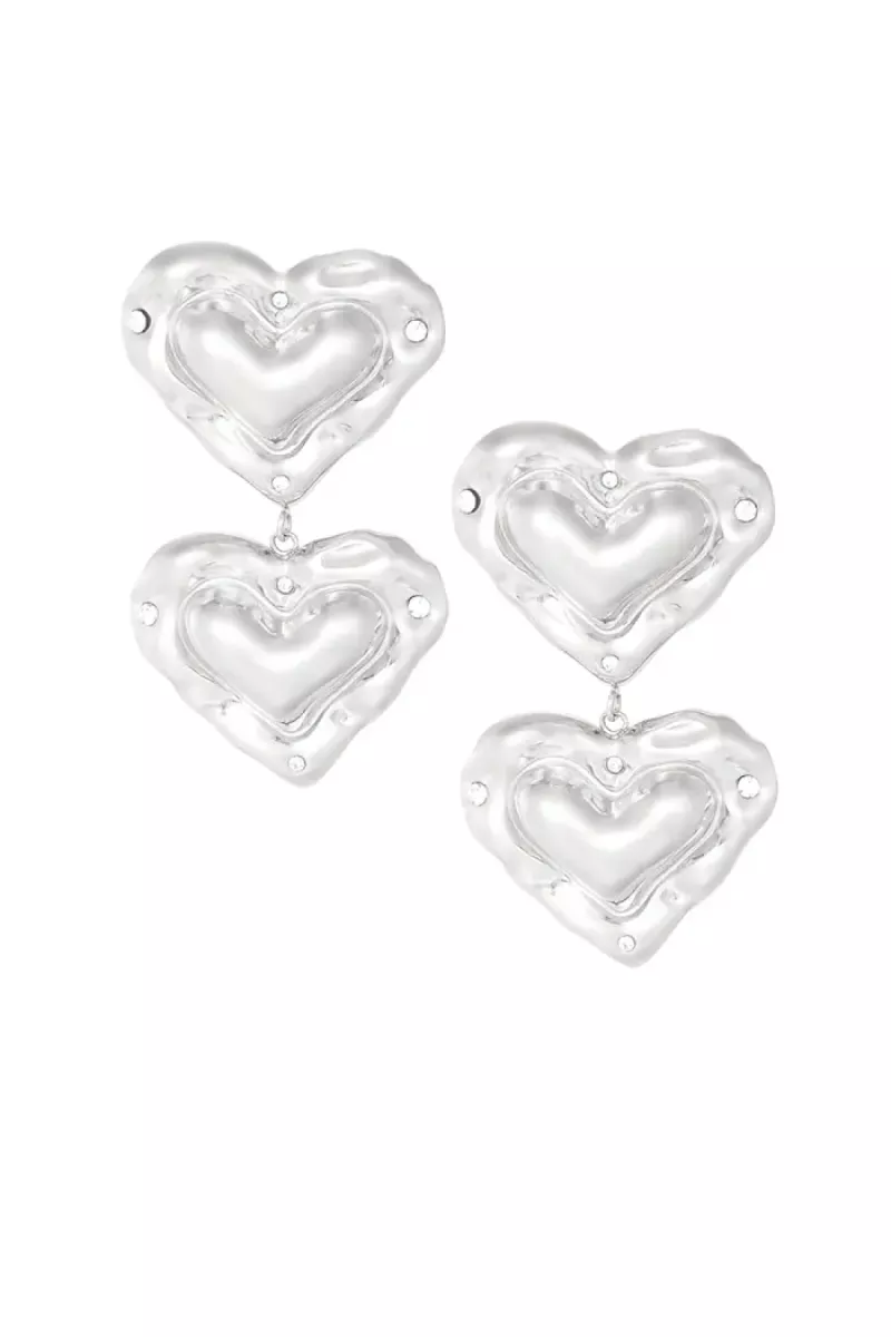 Yehwang Bubbly hearts oorbellen | Zilver 1 Yehwang Yehwang Bubbly hearts oorbellen | Zilver