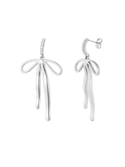 Yehwang Yehwang Diamant strik oorbellen | Zilver